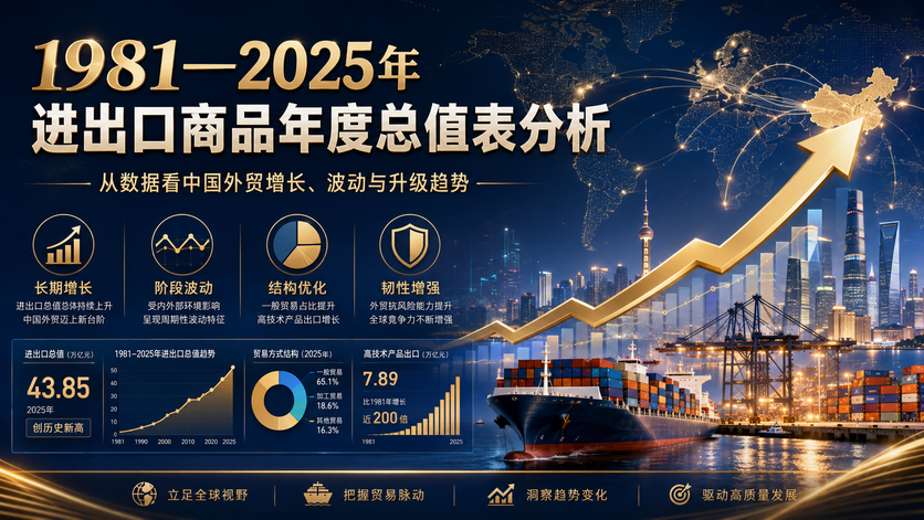 外贸宝数据分析:1981—2025年进出口商品年度总值表透露了哪些外贸趋势? 外贸宝数据分析:1981—2025年进出口商品年度总值表透露了哪些外贸趋势?